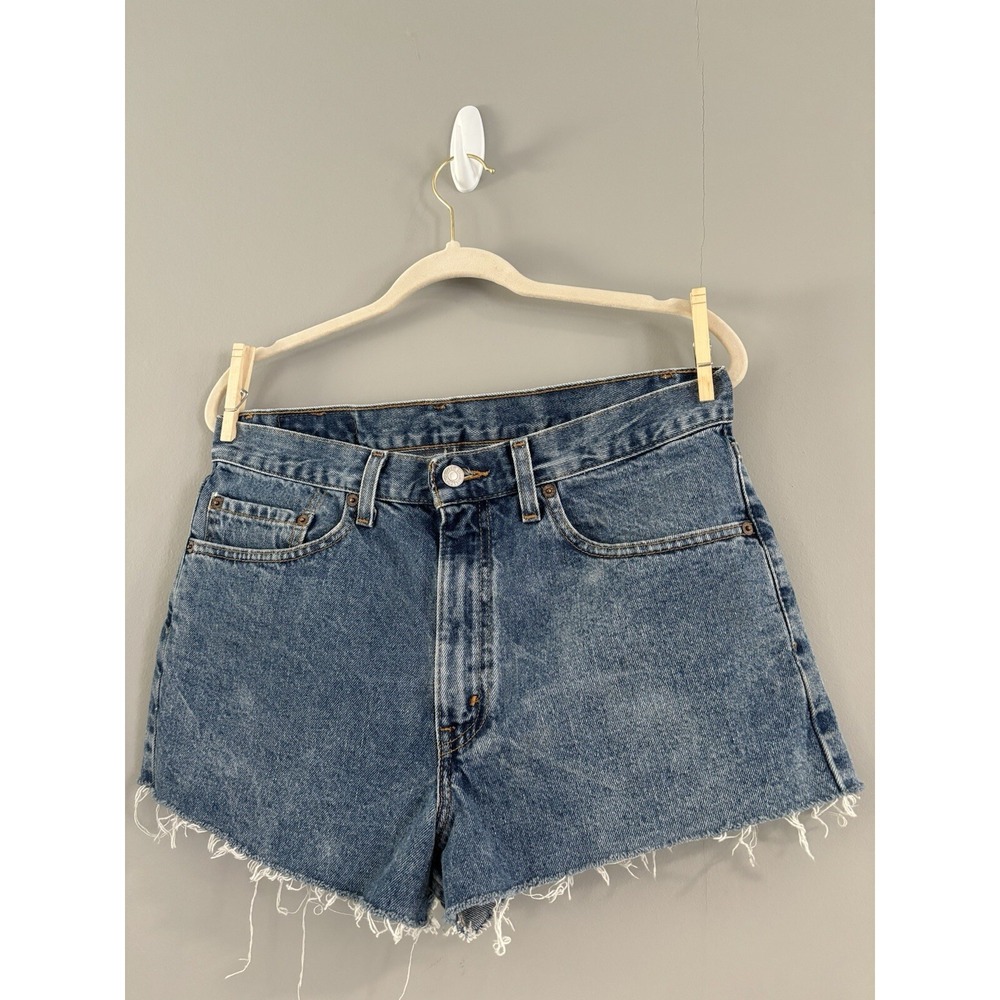 Levis Shorts‎ Blue Denim Shorts Cutoff Jorts Size 33 Raw Hem Lake Festival
